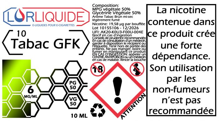 E-liquide Tabac GFK – Image 3